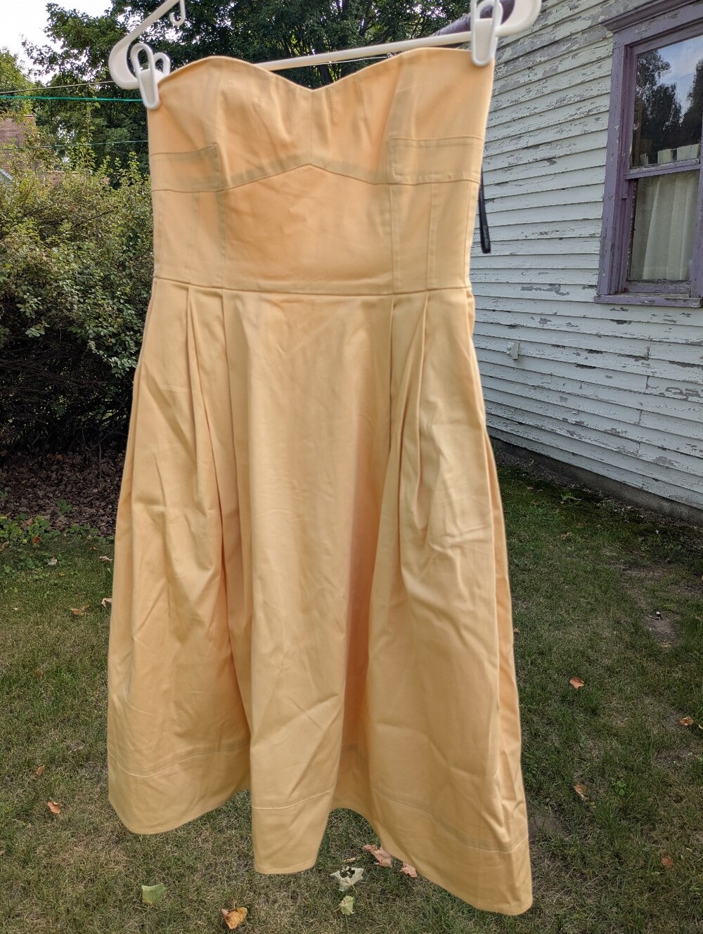 CALVIN KLEIN Strapless Midi Dress w/Pockets, Yellow, Wmn Sz 4, EUC!!!!